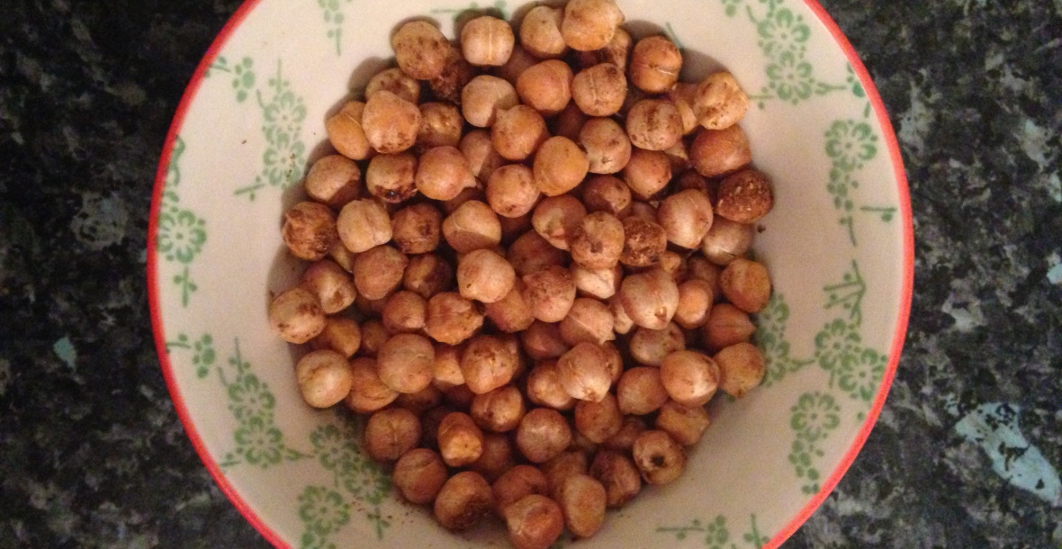 Roasted spicy chickpeas.